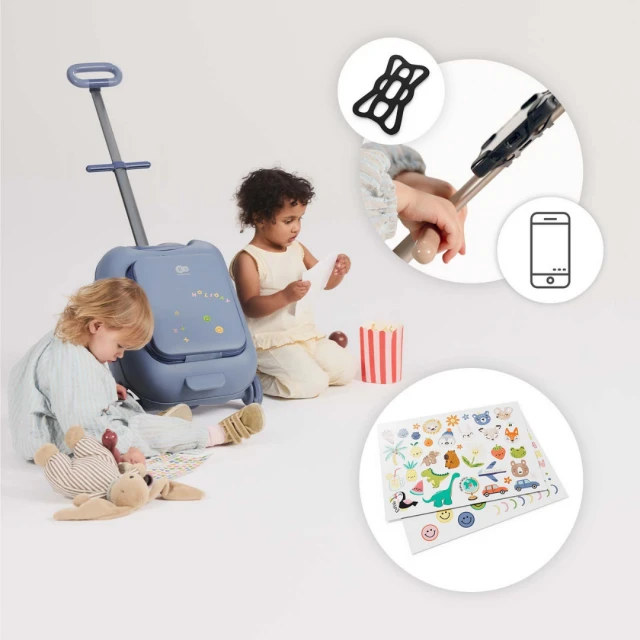 KinderKraft CABBY куфар със седалка BLUE