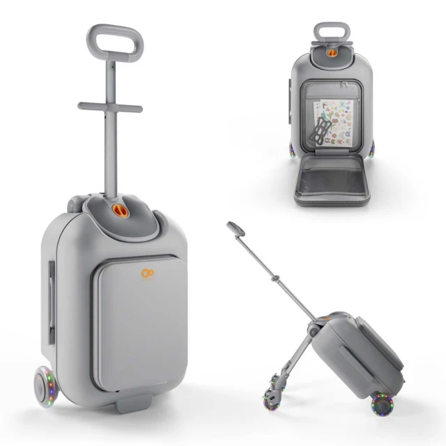 KinderKraft CABBY куфар със седалка GREY