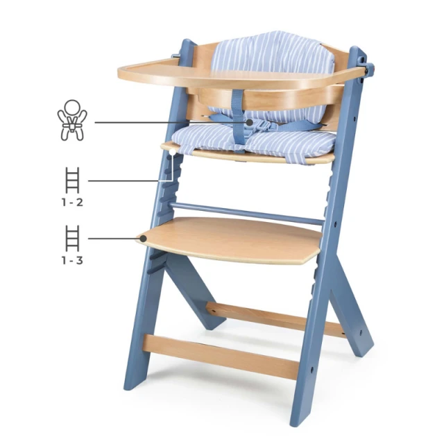 KinderKraft high chair + cushion ENOCK Nordic Breeze