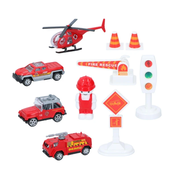 Gearbox play mat with Fire trucks