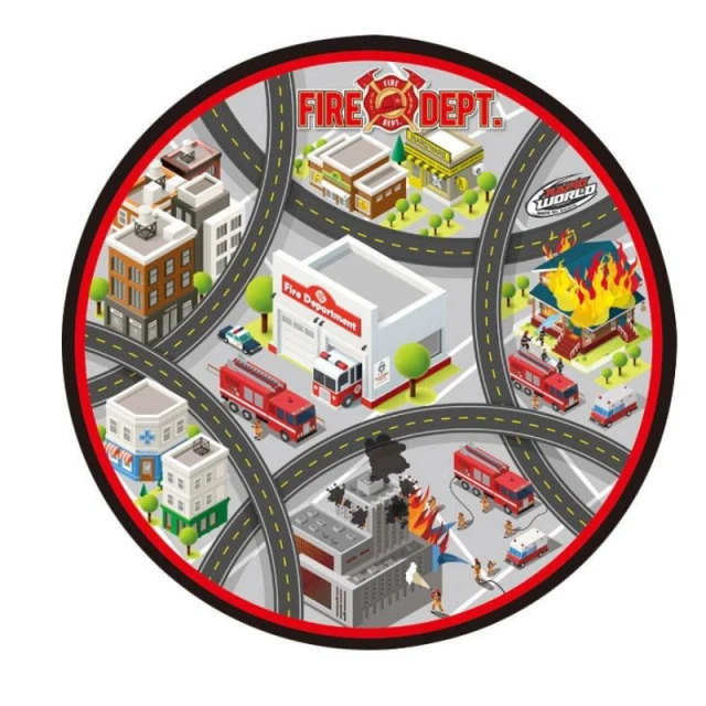 Gearbox play mat with Fire trucks