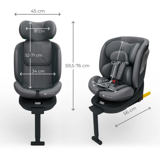 KinderKraft I-360 2 PLUS car seat GREY