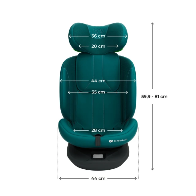 Kinderkraft I-Grow 2 PLUS car seat 40-150 cm GREEN