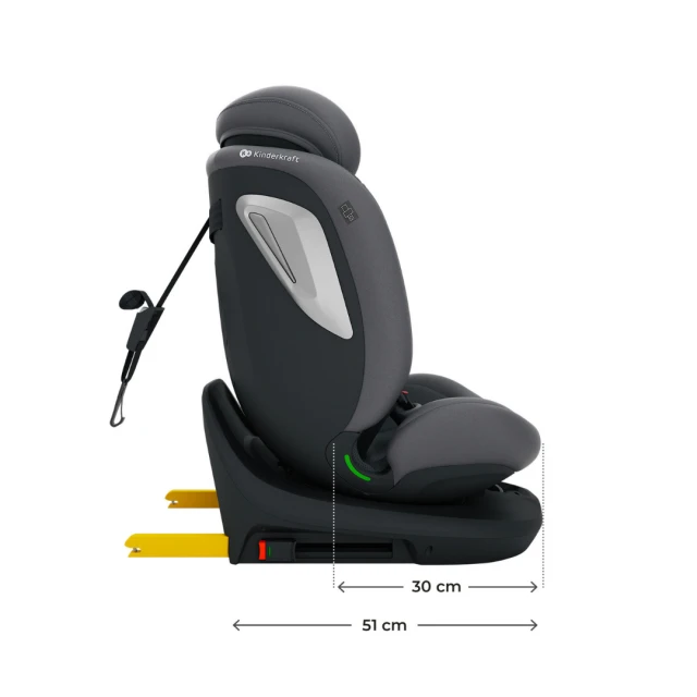 Kinderkraft I-Grow 2 PLUS car seat 40-150 cm GRAY