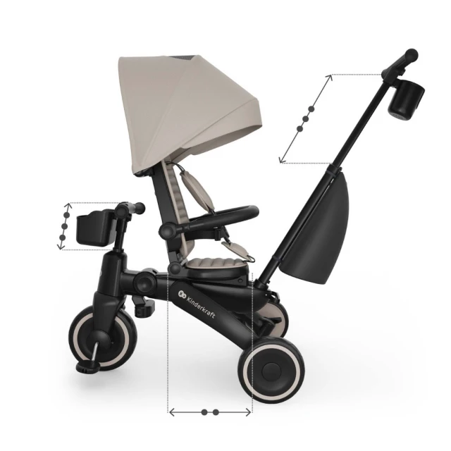 KinderKraft JAZZ 3 folding tricycle BEIGE