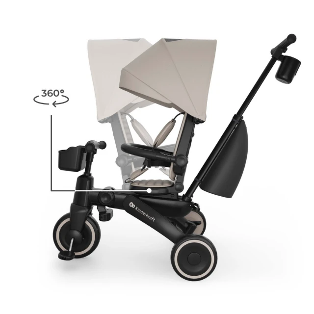 KinderKraft JAZZ 3 folding tricycle BEIGE
