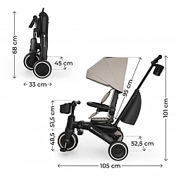 KinderKraft JAZZ 3 folding tricycle BEIGE