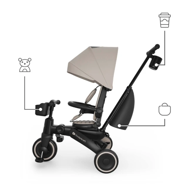 KinderKraft JAZZ 3 folding tricycle BEIGE