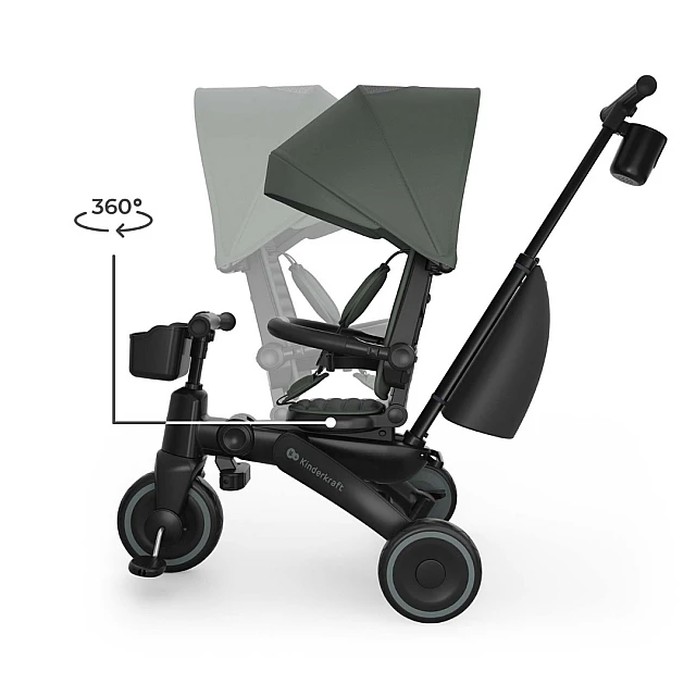 KinderKraft JAZZ 3 сгъваема триколка ЗЕЛЕНА