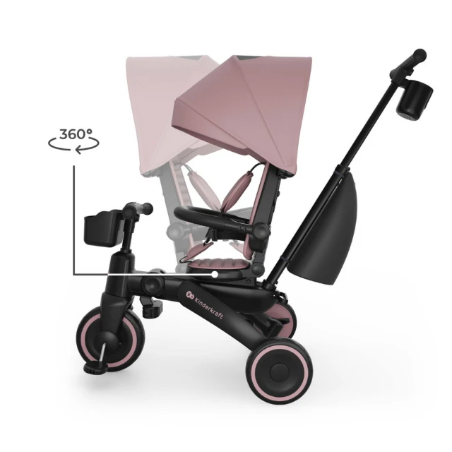 KinderKraft JAZZ 3 folding tricycle PINK