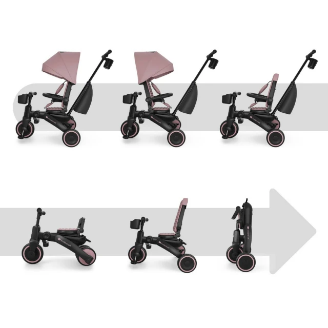 KinderKraft JAZZ 3 folding tricycle PINK