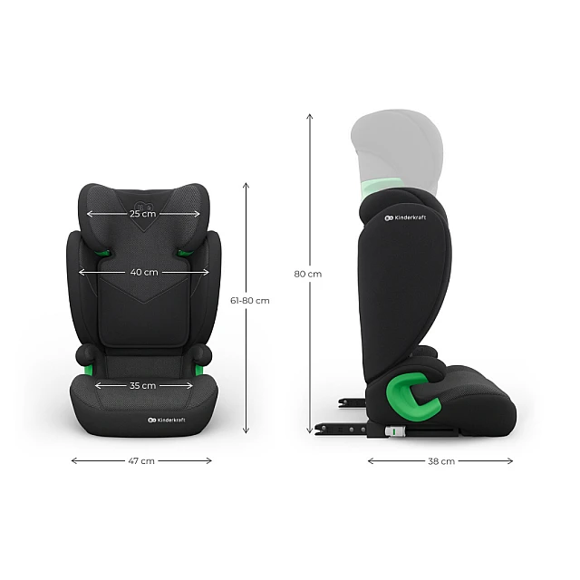 KinderKraft JUNIOR FIX 2 PLUS car seat BLACK