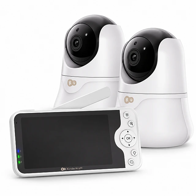 KinderKraft NITEEYE GLOW baby monitor WHITE with 2 cameras