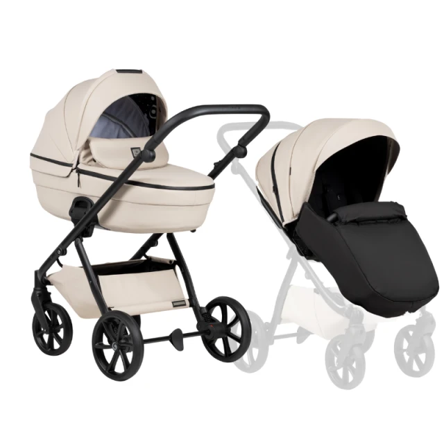 Tutis UNO 6+ Leather baby stroller 2-in-1 151 Latte