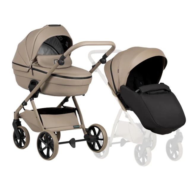 Tutis UNO 6+ Leather baby stroller 2-in-1 185 Nocciola