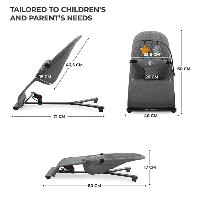 Kinderkraft MIMI шезлонг GREY