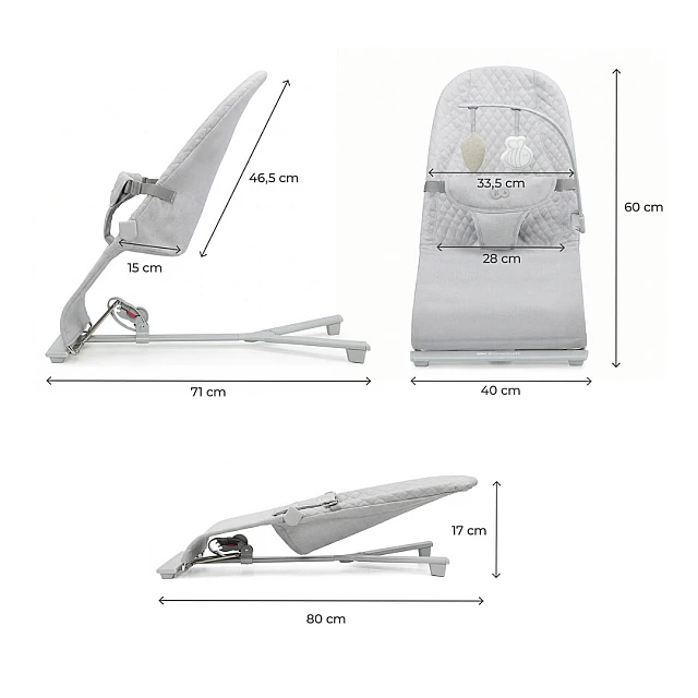 KinderKraft MIMI sun lounger LIGHT GREY