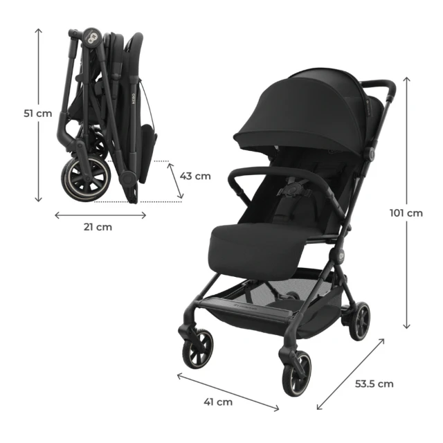 Kinderkraft NEBO baby stroller MIDNIGHT BLACK