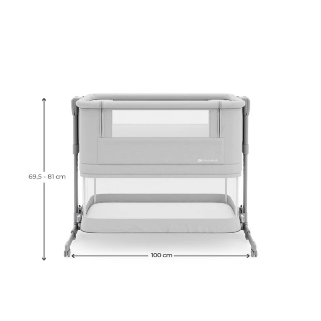 KinderKraft NESTE GROW 2 baby crib LIGHT GRAY