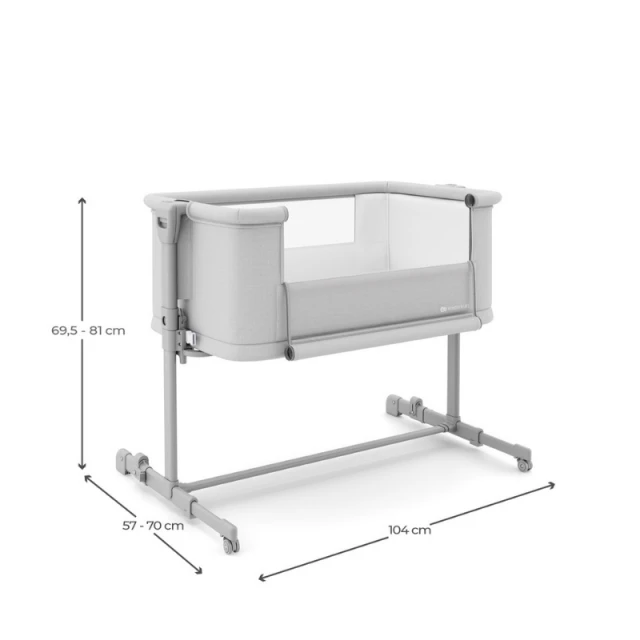 KinderKraft NESTE GROW 2 baby crib LIGHT GRAY
