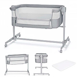 KinderKraft NESTEE UP 2 baby crib LIGHT GRAY