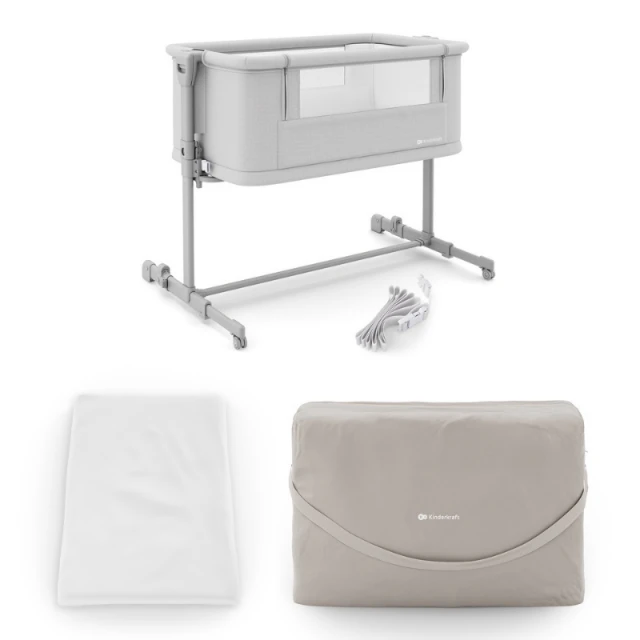 KinderKraft NESTE GROW 2 baby crib LIGHT GRAY