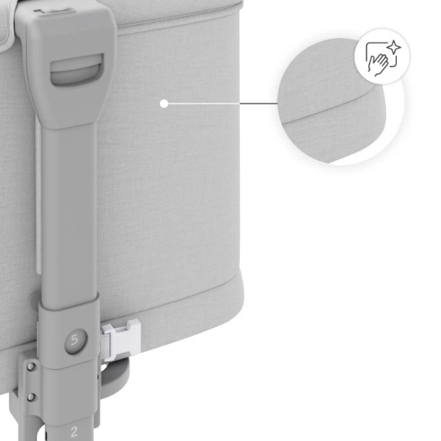 KinderKraft NESTE GROW 2 baby crib LIGHT GRAY