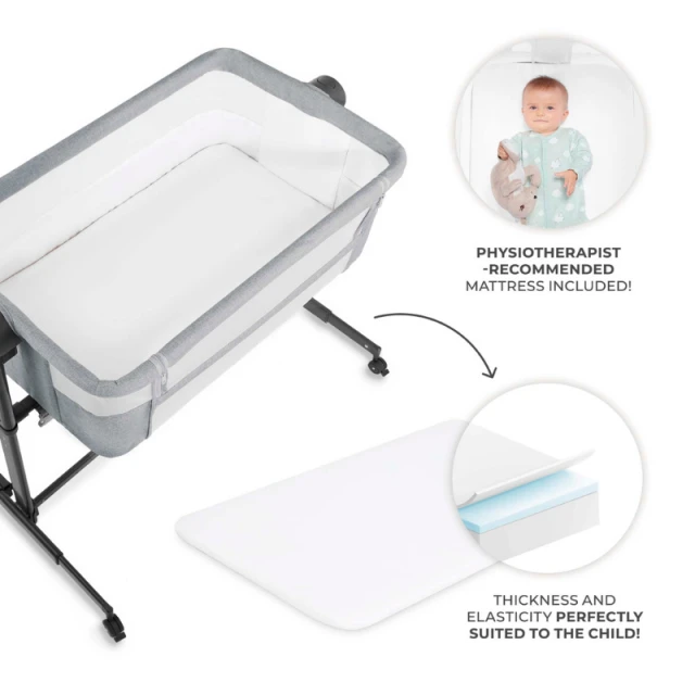 KinderKraft NESTEE UP 2 baby crib GRAY