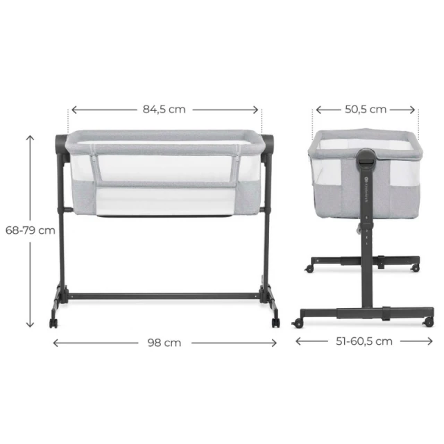 KinderKraft NESTEE UP 2 baby crib GRAY