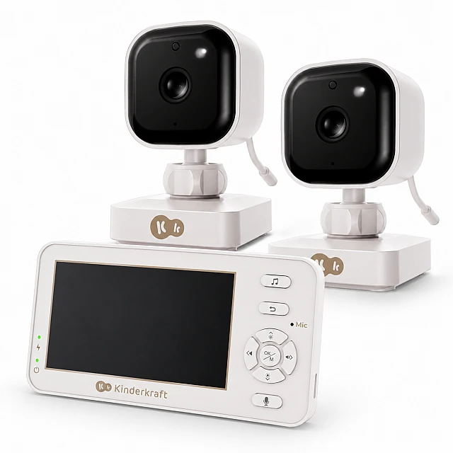KinderKraft NITEEYE TRAVEL baby monitor WHITE with 2 cameras