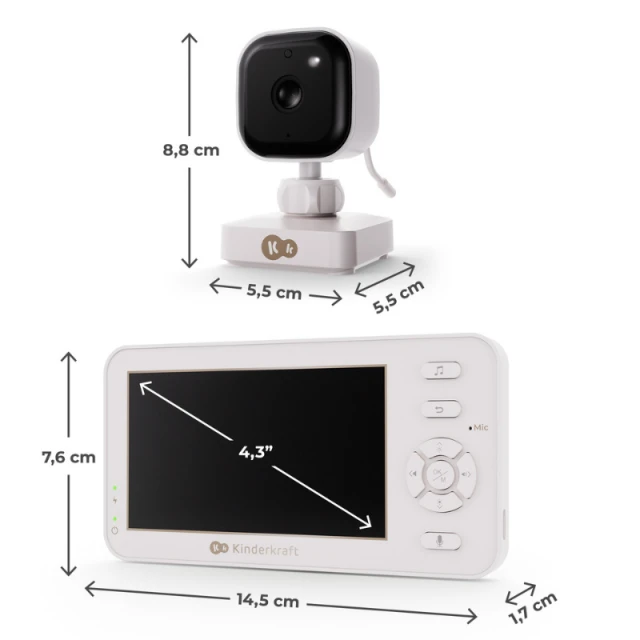 KinderKraft NITEEYE TRAVEL baby monitor WHITE