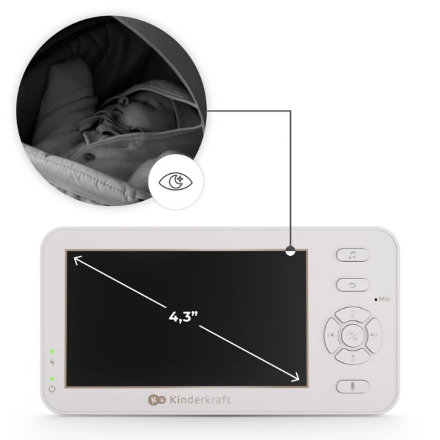 KinderKraft NITEEYE TRAVEL baby monitor WHITE