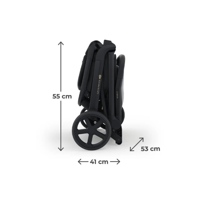 Kinderkraft NUBI 3 бебешка количка MIDNIGHT BLACK