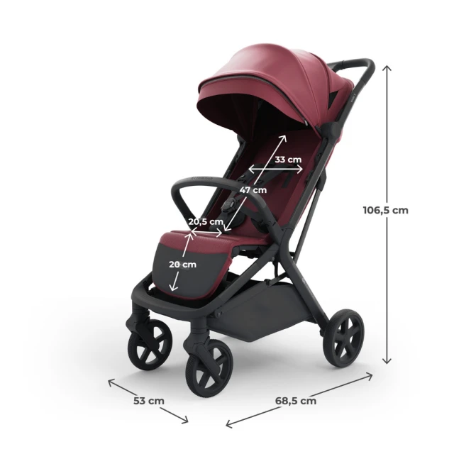 Kinderkraft NUBI 3 baby stroller DARK RUBY