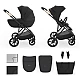 Kinderkraft Prime 3 baby stroller 2in1 BLACK