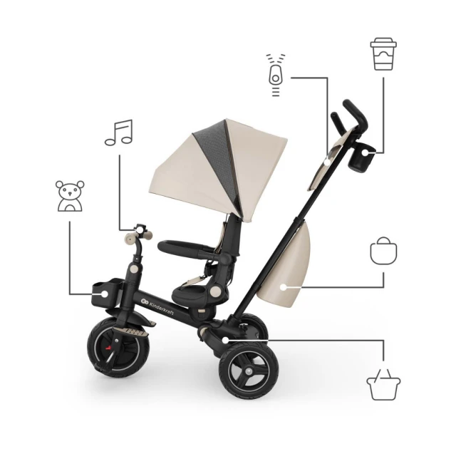 KinderKraft SPINSTEP 2 PLUS tricycle BEIGE