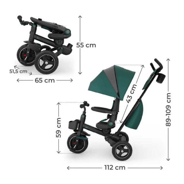 KinderKraft SPINSTEP 2 PLUS tricycle GREEN