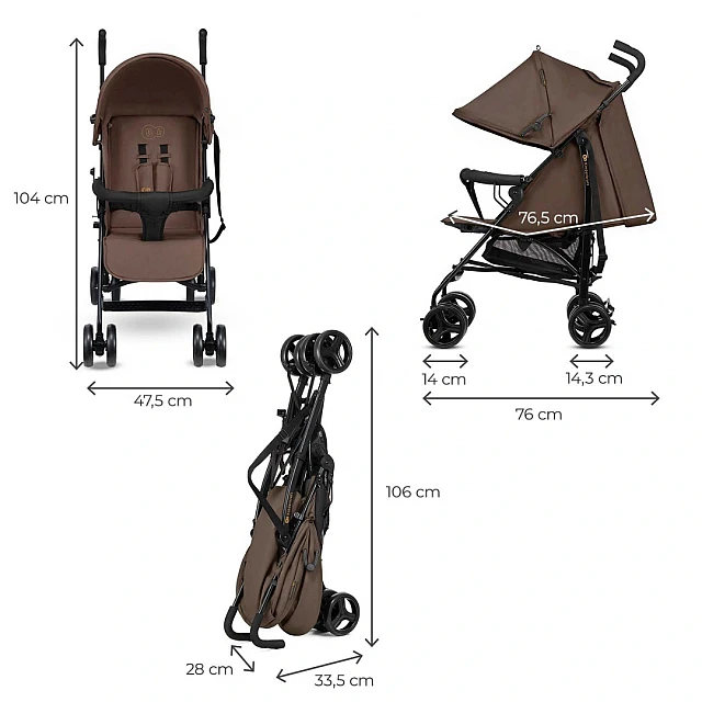 Kinderkraft baby stroller TIK BROWN