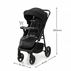 Kinderkraft TRIG 3 бебешка количка с табла ONYX BLACK