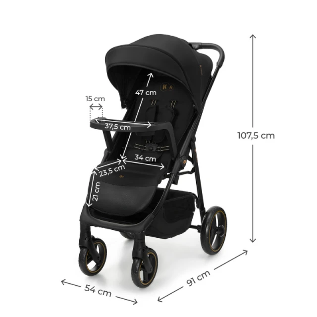 Kinderkraft TRIG 3 бебешка количка с табла ONYX BLACK