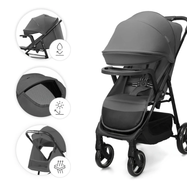 Kinderkraft TRIG 3 бебешка количка с табла GRANITE GREY