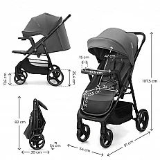 Kinderkraft TRIG 3 бебешка количка с табла GRANITE GREY