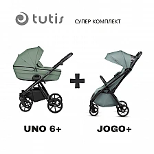 Tutis UNO 6+ бебешка количка 2в1 130 Dark Ivy + JOGO+ mint