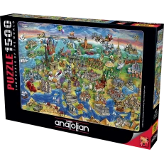Карта на Европа - пъзел 1500 части