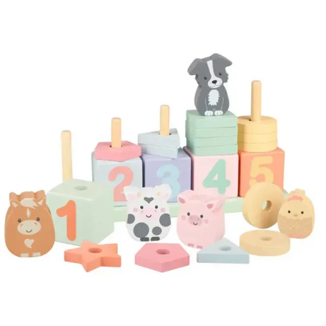 Wooden string - Counting animals (FSC®)