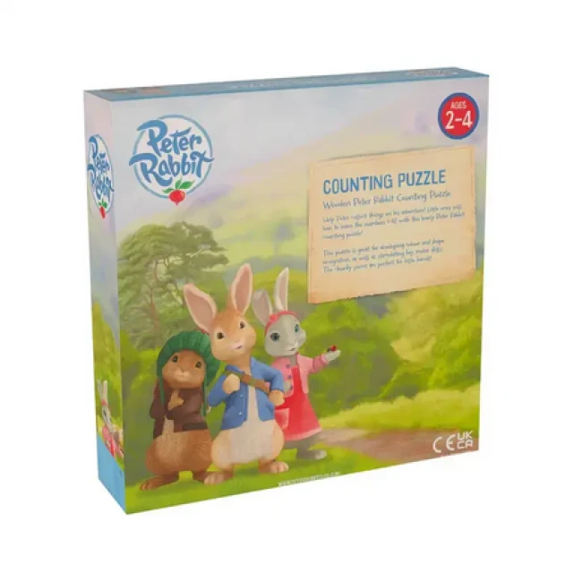 Дървен Пъзел Peter Rabbit, числа и броене
