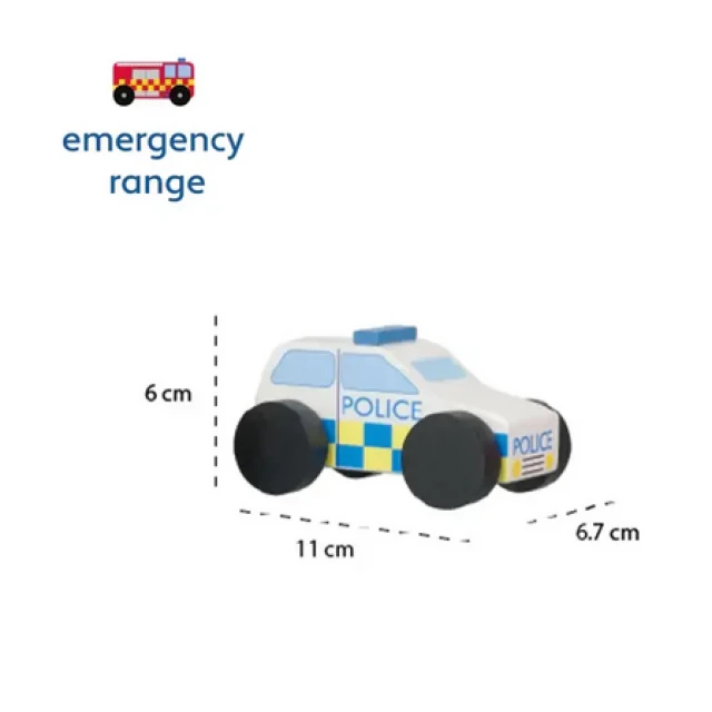 Wooden Police Car - Emergency Services