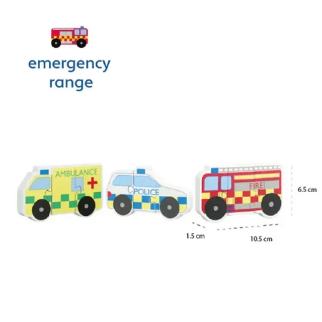 Комплект дървени пъзели -  Emergency Services