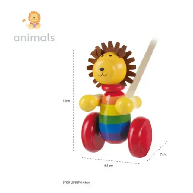 Wooden Piston Lion - Animals Collection