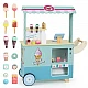 Wooden mobile ice cream cart with accessories, Costway